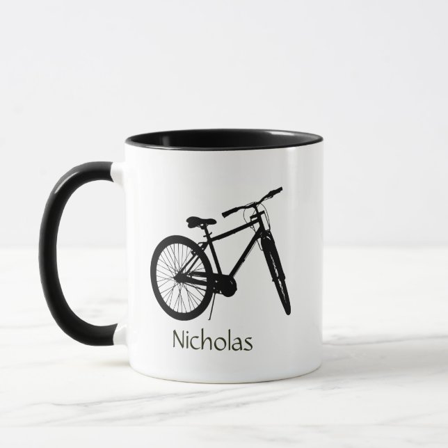 Bike Bicycle Biking Art Individuelle Name Tasse (Links)