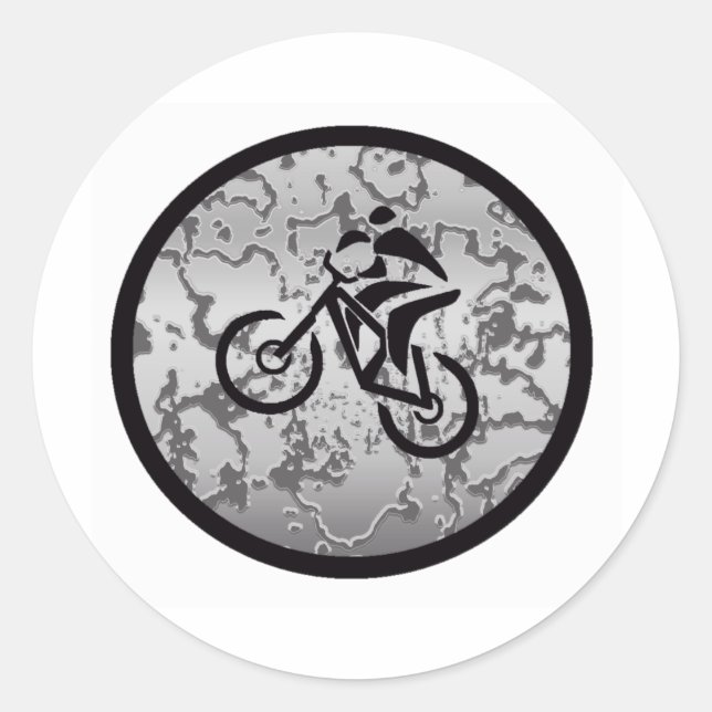Bike BLACK GRAYED Runder Aufkleber (Vorderseite)