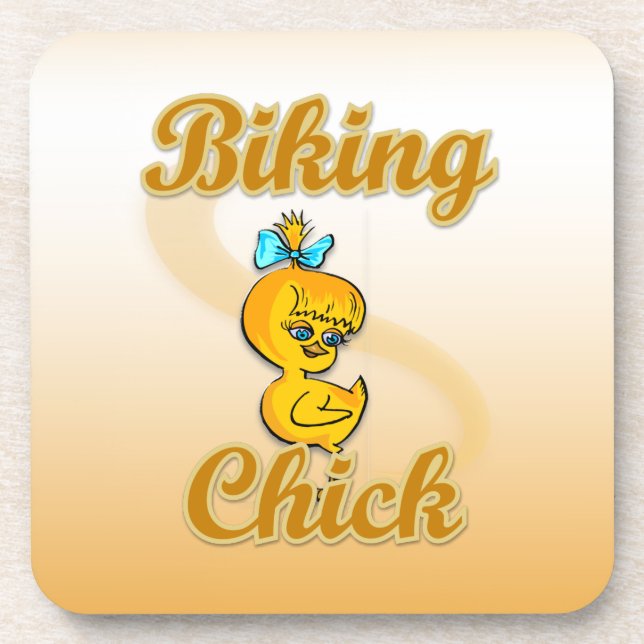 Bike Chick Getränkeuntersetzer (Vorderseite)