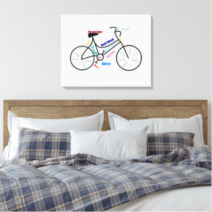 Bike Cycle Biking Fitness Motivierend Wörter Leinwanddruck
