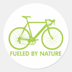 Bike durch die Natur angetrieben Runder Aufkleber