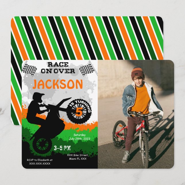 Bike Foto Einladung (Vorne/Hinten)