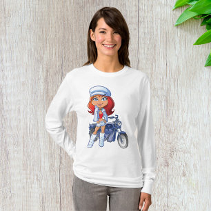 Bike Girl Womens Long Sleeve T-Shirt