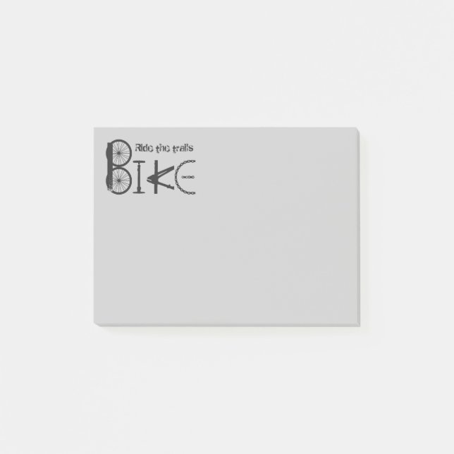Bike-Graffiti-Zitat auf den Trails Post-it Klebezettel (Vorderseite)