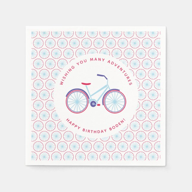 Bike Illustriert Modernes Personalisiertes Party N Serviette (Vorderseite)