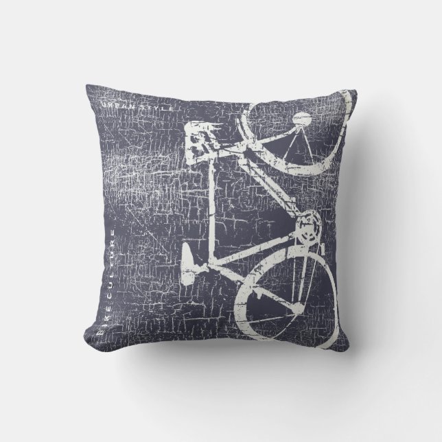 Bike im urbanen Stil / Fahrrad auf beklemmendem Bl Kissen Für Draußen (Vorderseite)