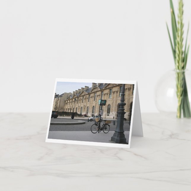 Bike in Paris, Drybrush Notecard Karte (Vorderseite)