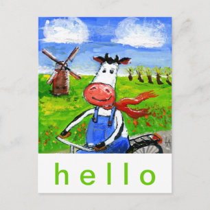 Bike Kuh Postkarte