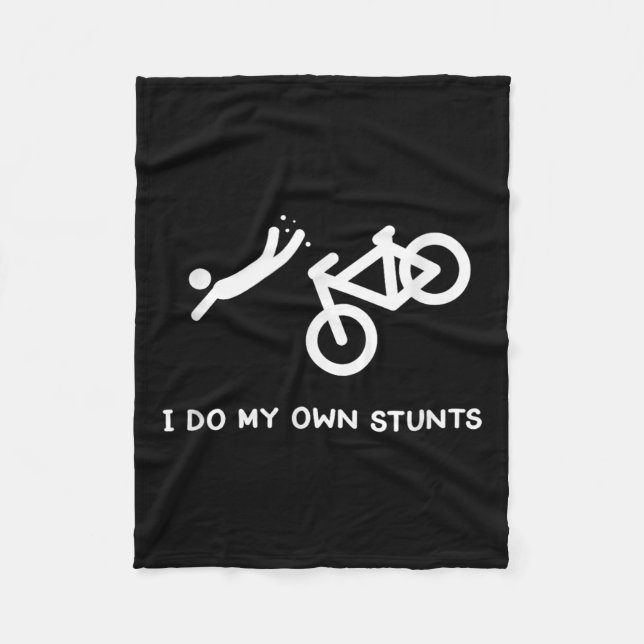Bike Lovers Funny Shirt - I Do My Own Stunts  Fleecedecke (Vorderseite)