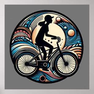 Bike Medallion Art Bike Fitness Poster