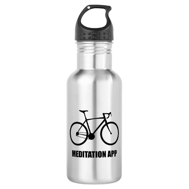 Bike Meditation App Edelstahlflasche (Vorderseite)