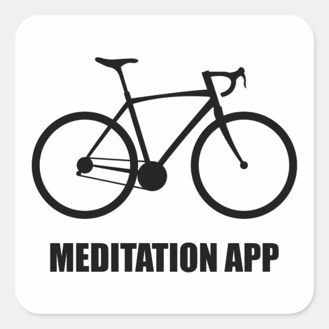 Bike Meditation App Quadratischer Aufkleber (Vorderseite)