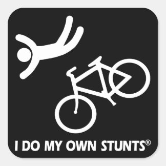 Bike meine eigenen Stunts Quadratischer Aufkleber