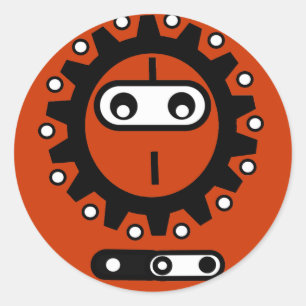 Bike Ninja Icon Runder Aufkleber