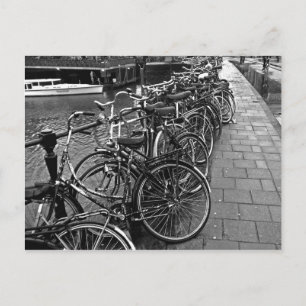 Bike Parking — Amsterdam im November BW Postkarte