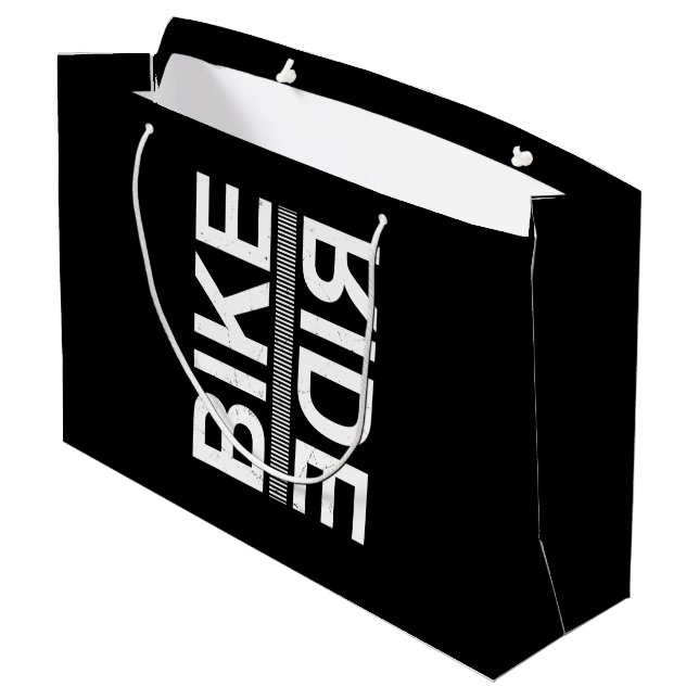 Bike Rider Große Geschenktüte (Rückseite Schrägansicht)