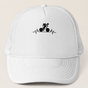 Bike Road Heartbeat Design Bicycle Gift Truckerkappe