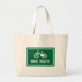 Bike-Route-Zeichen Jumbo Stoffbeutel