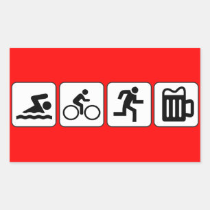 Bike Run Drink Rechteckiger Aufkleber