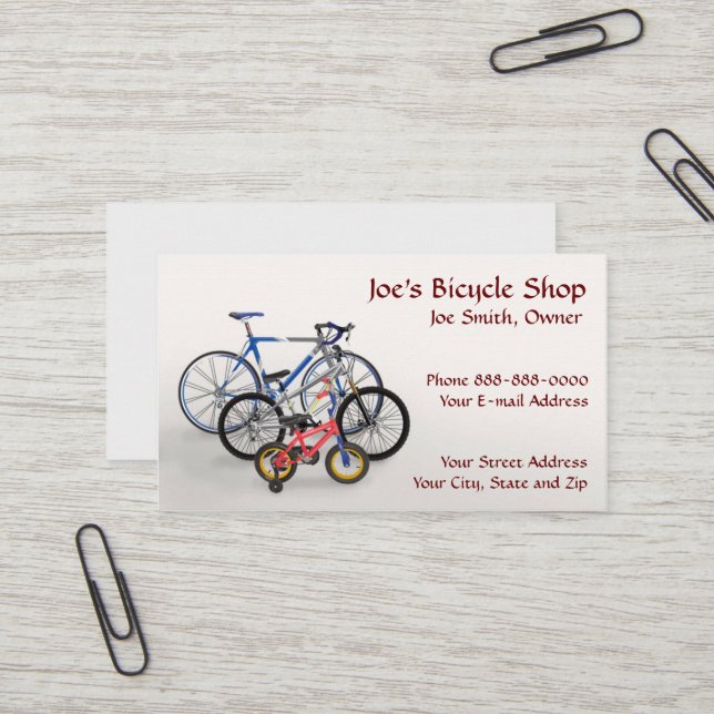 Bike Shop Inhaber Business Card Visitenkarte (Vorderseite/Rückseite Beispiel)