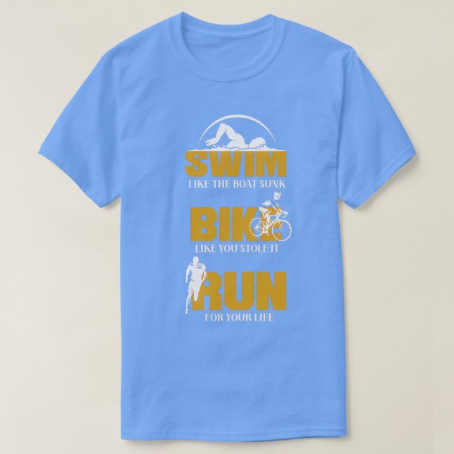 Bike Swim Run Triathlon Hobby Sport Game Geschenk  T-Shirt (Design vorne)