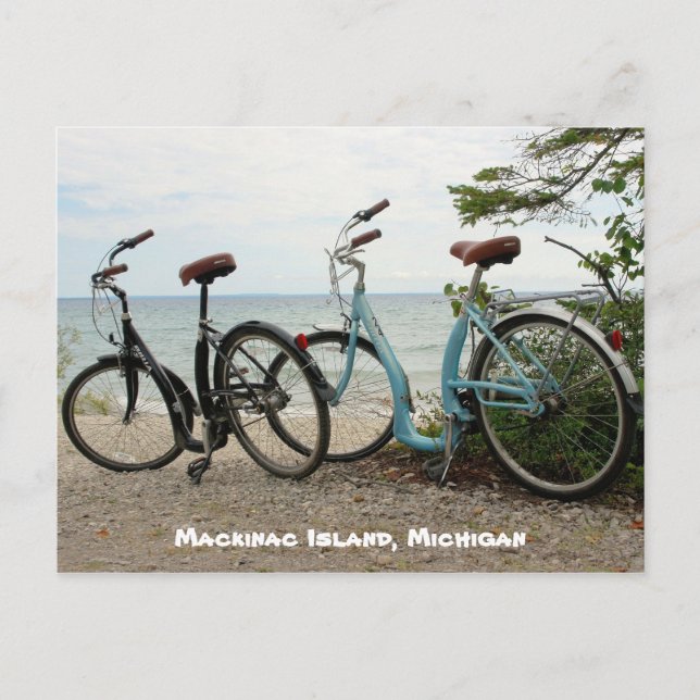 Bike the Island - Mackinac Island, Michigan Postkarte (Vorderseite)