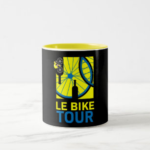 Bike Touring Art Zweifarbige Tasse