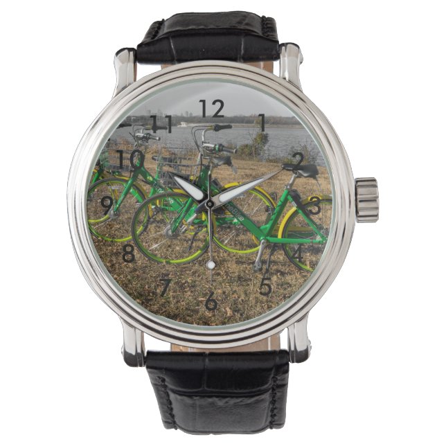 Bike Triplets Armbanduhr (Vorderseite)