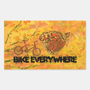 Bike überall rechteckiger aufkleber