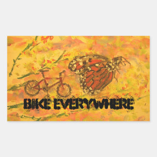 Bike überall rechteckiger aufkleber