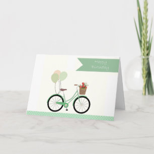 Bike und Rose Geburtstag Karte