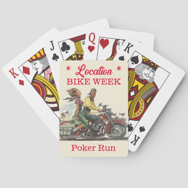 Bike Week Poker Stadt Personalisierter Vintager Bl Spielkarten (Rückseite)