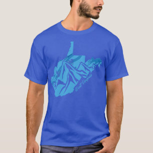 Bike West Virginia Staat Kontur Blues T-Shirt