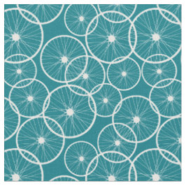 Bike Wheels Blau und Weiß Muster Stoff