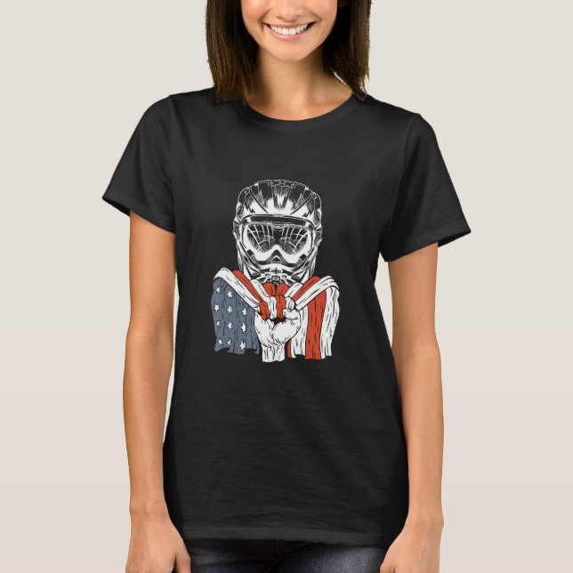 bike with American Flag T-Shirt (Vorderseite)