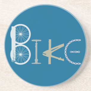 Bike Worte aus Fahrradteilen Fahrradsportfan Untersetzer