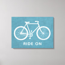 Bike Zitat Türkis blaue Kunst Canvas Print