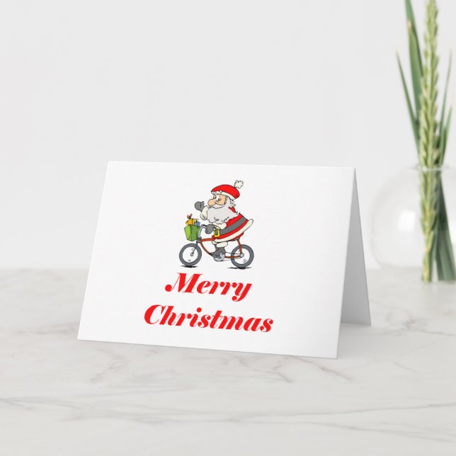 BikeChick Santa Feiertagskarte (Vorderseite)