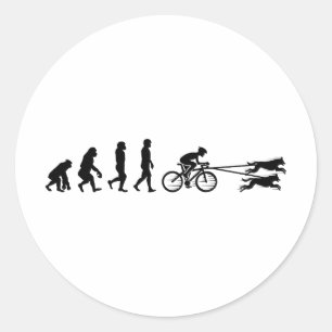 Bikejoring DogScooting Dog Sport Bike Evolution Runder Aufkleber