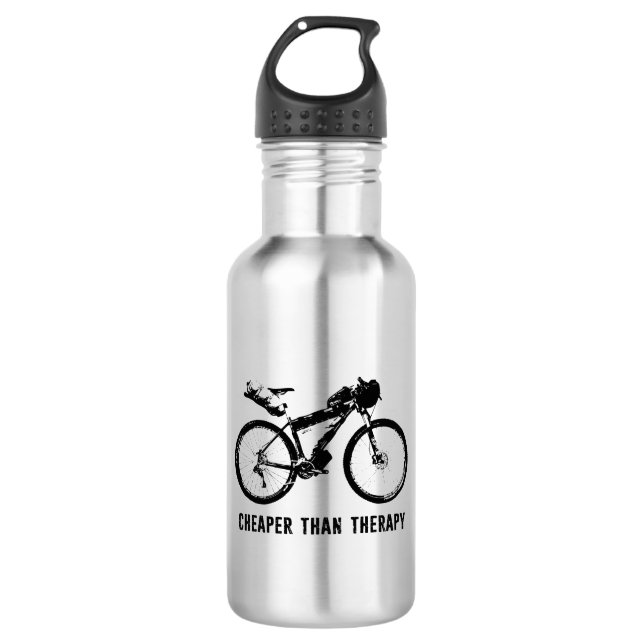 Bikepack, billiger als Therapie Edelstahlflasche (Vorderseite)