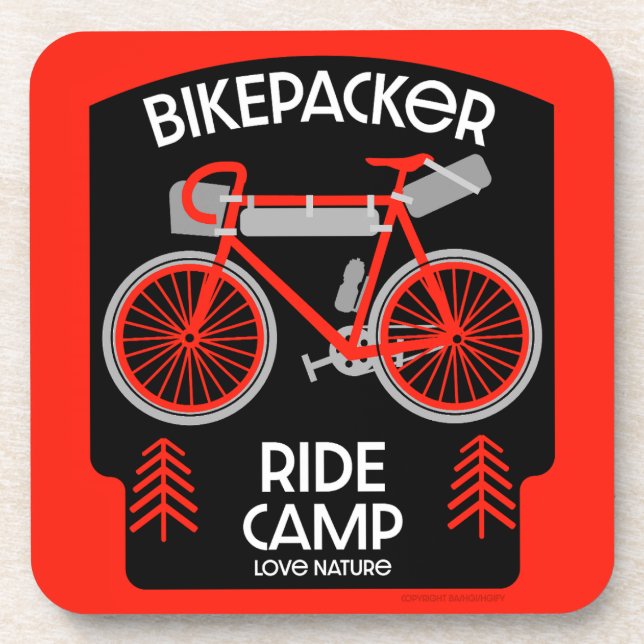Bikepack | Rückpackung | Touren | CAMPING Getränkeuntersetzer (Vorderseite)