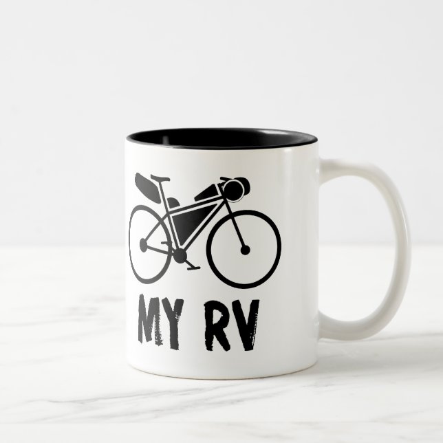 Bikepacking, mein Freizeitfahrzeug Zweifarbige Tasse (Rechts)