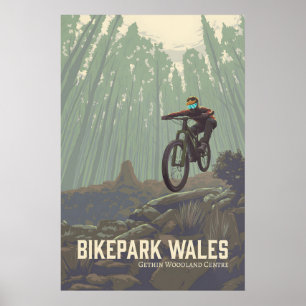 Bikepark Wales Mountainbike-Reiseplakat Poster