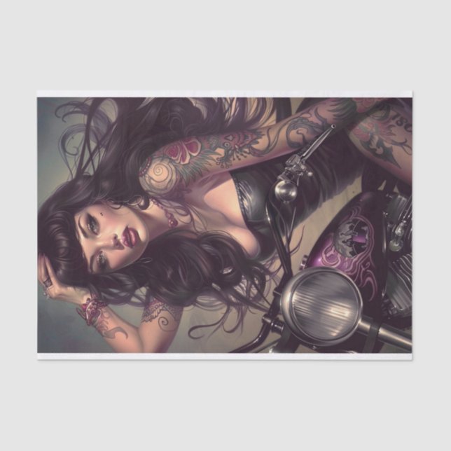Biker Babe16 Seidenpapier (Vorderseite)