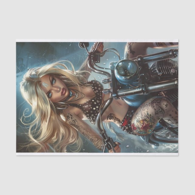 Biker Babe5 Seidenpapier (Vorderseite)
