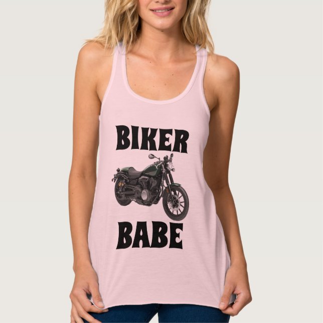 BIKER BABE, Ladys Motorrad T - Shirt (Vorderseite)