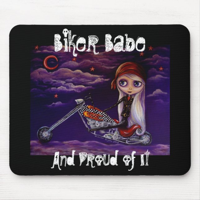 Biker Babe Mousepad (Vorne)