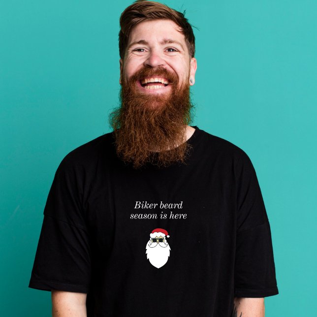 Biker Beard Season Motorcycle Christmas T-Shirt (Créateur téléchargé)