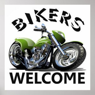 Biker Begrüßungszeichen Poster