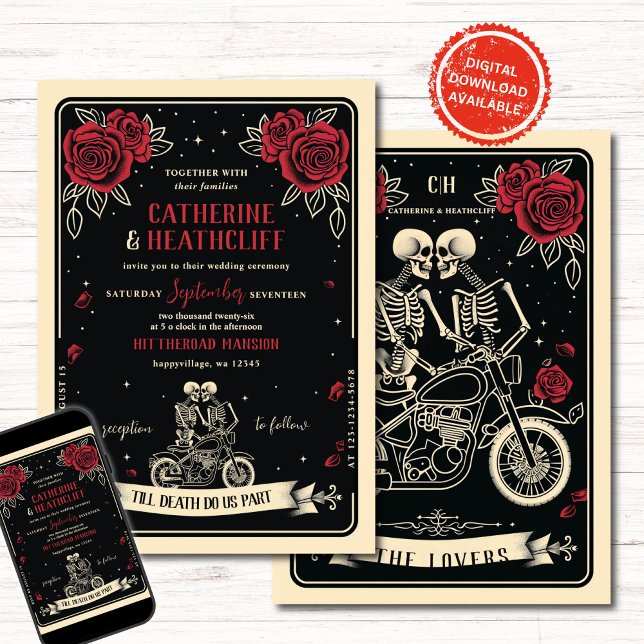 Biker bis zum Tarot Hochzeit Einladung (Von Creator hochgeladen)